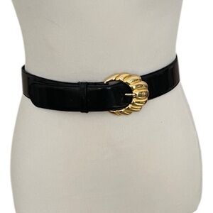 Magid black patent leather belt